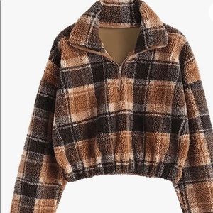 Cropped Plaid Jacket